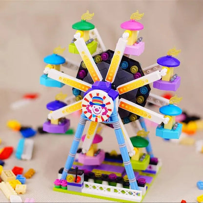 Loz Amusement Park Food Truck Merry-Go-Round Ferris Wheel Mini House Diamond Mini Building Block Cute Toys for Kids and Girls