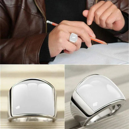 Vintage Men's Gemstone Ring Stainless Steel Single White Red Opal Rings Jewelry Gift for Men Women Boyfriend Girlfriend