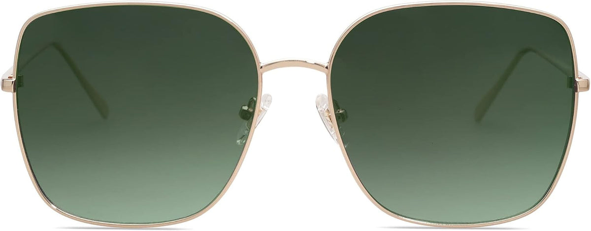 Trendy Oversized Square Metal Frame Sunglasses for Women Men Retro Big Flat Lens UV Protection Sunglasses SJ1146