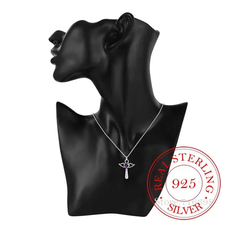 Hot Silver Creative zircon Crystal Necklace Fine Jewelry Birthday Gifts 925 Sterling Silver Cross Pendant Necklace for women men
