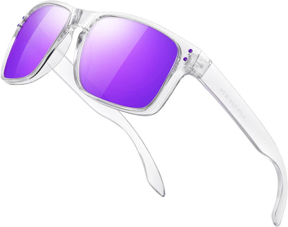 Polarized Sunglasses Men Womens - Retro Square Sun Glasses for Fishing Driving UV Protection