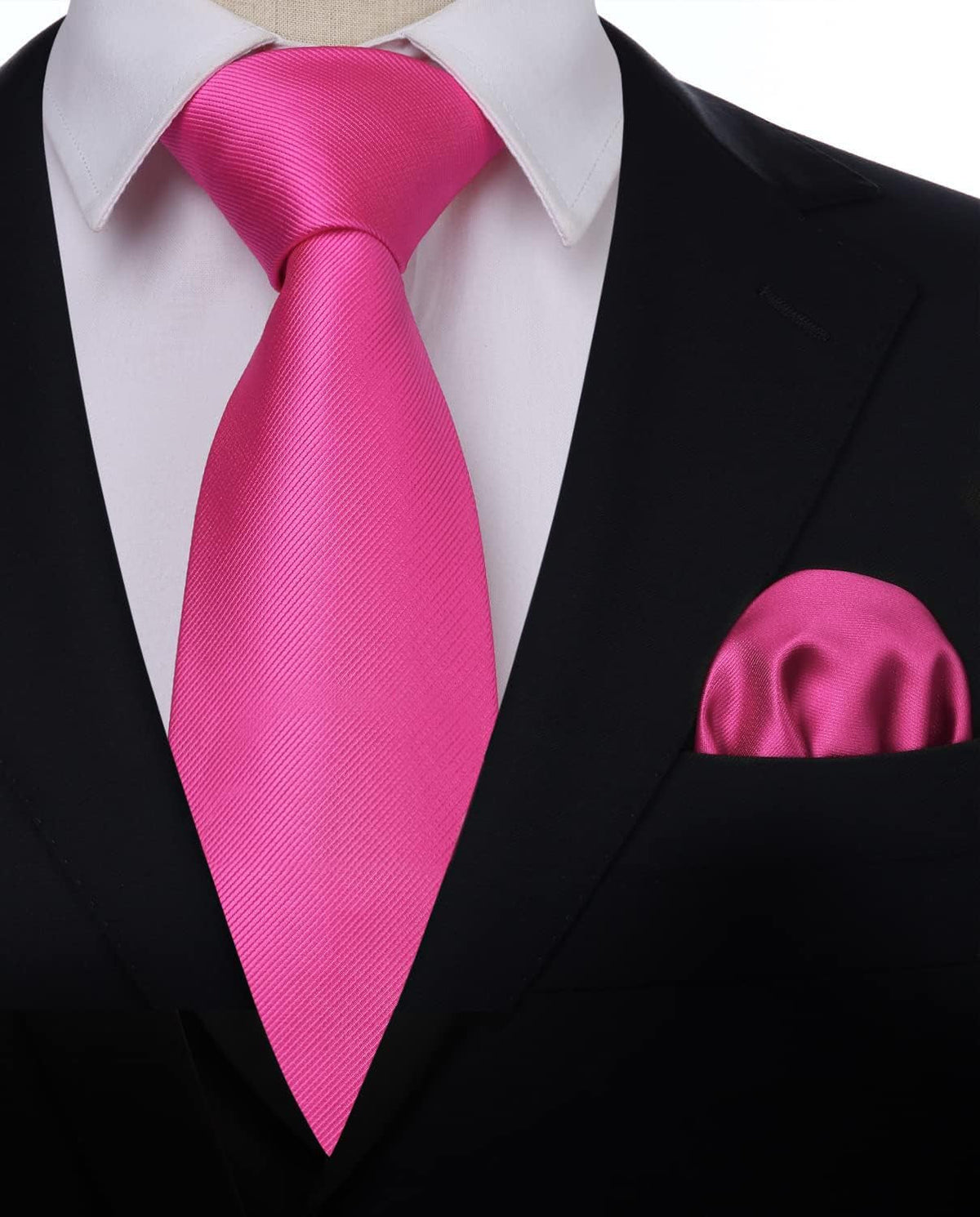 Mens Ties Solid Color Ties for Men Formal Necktie with Pocket Square Set Satin Silk Neck Tie Handkerchiefs Set