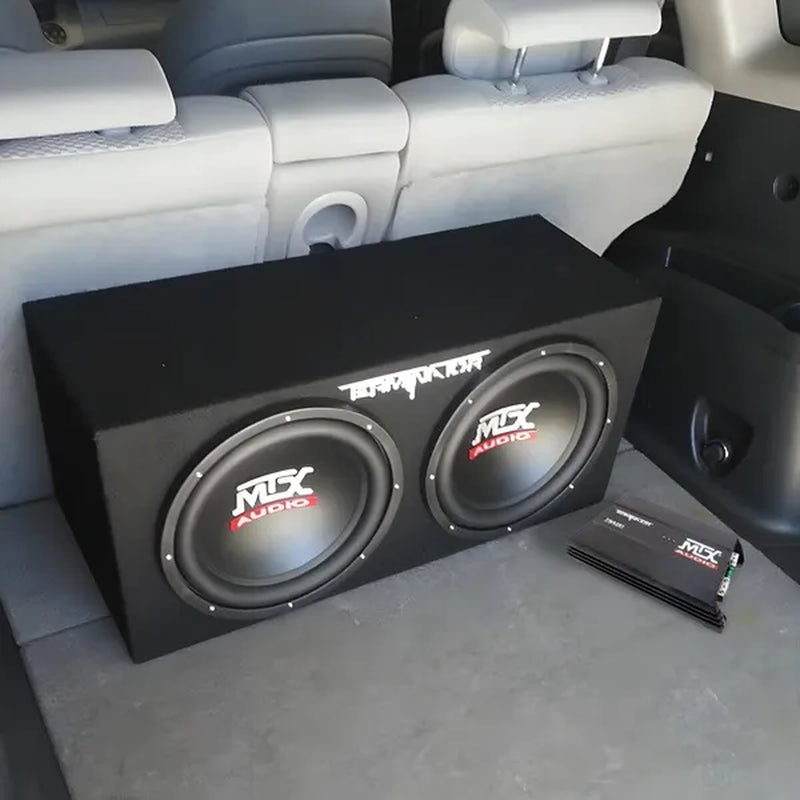 MTX TNP212D2 12" 1200W Dual Loaded Car Subwoofer Audio W/ Sub Box and Amplifier