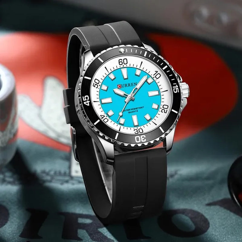 CURREN Watches For Men Luxury Silicone Strap Military Army Sports Watch Wristwatch Waterproof Luminous Male Clocks Relogio Masculino 8448