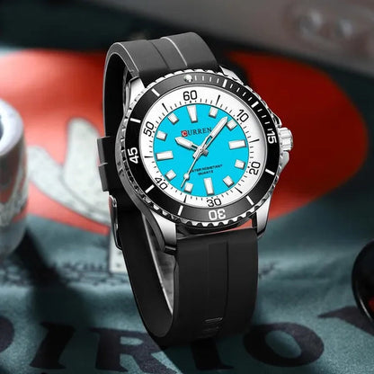 CURREN Watches For Men Luxury Silicone Strap Military Army Sports Watch Wristwatch Waterproof Luminous Male Clocks Relogio Masculino 8448