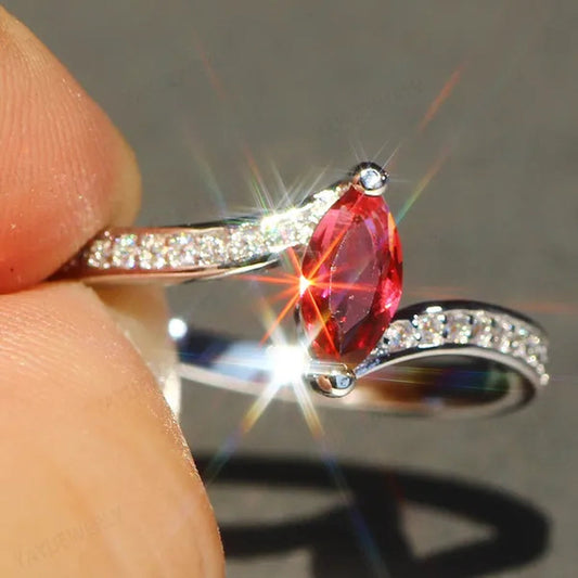 Eye  Silver Anniversary Statement Multilayer Crown Eye Ring Natural Gemstones Ruby Ring Wedding Bride Engagement Band Charm Party Ring Jewelry