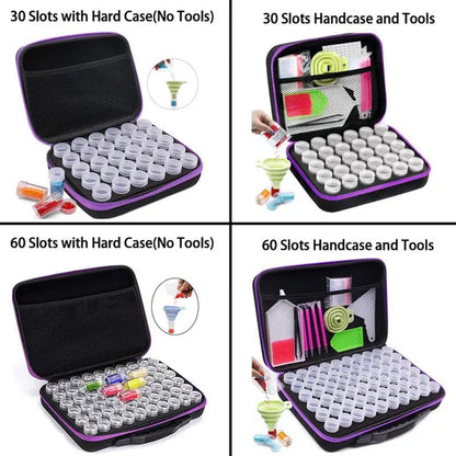 ARTDOT Diamond Painting Storage Containers, 30/60 Slots Diamond Painting Accessories Shockproof Jars for Jewelry Beads Rings Charms Glitter Rhinestones