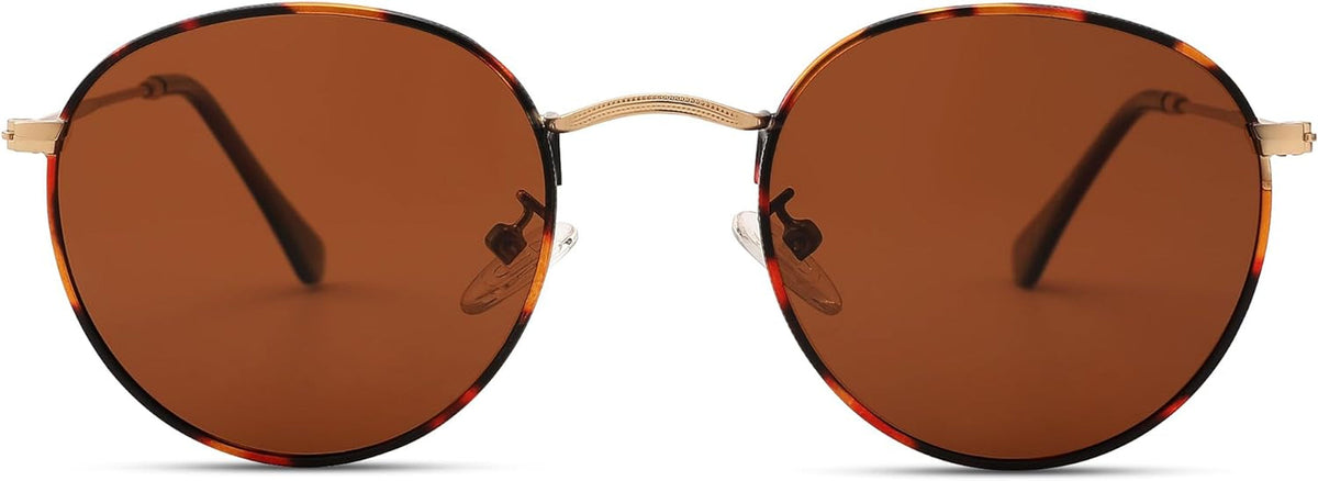 Small Round Metal Polarized Sunglasses for Women Retro Designer Style