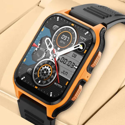 2024 NEW Military Smart Watch for Men Bluetooth Call, Rugged Tactical Smartwatch for Android Phones and iPhone, 3ATM Waterproof Outdoor Sports Fitness Tracker with Heart Rate, Voice Assistant.