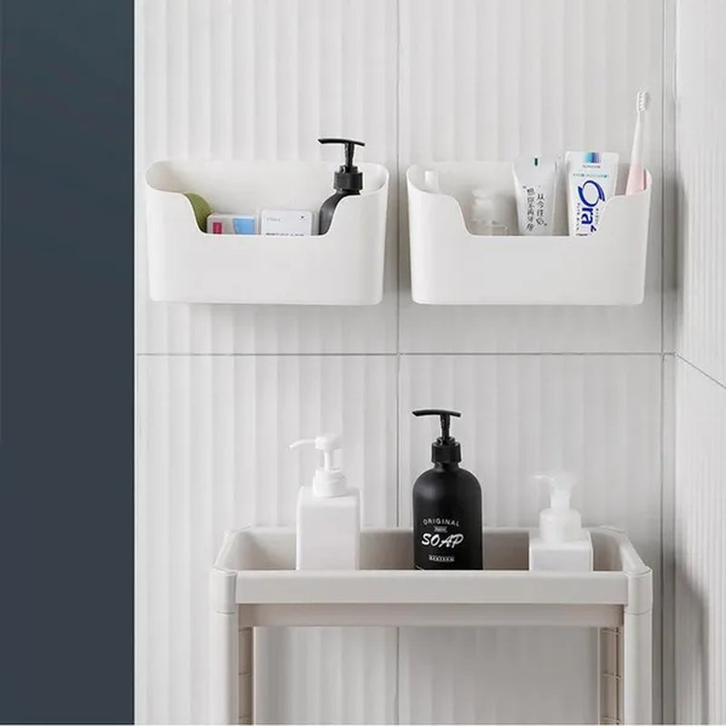Kitchen Cabinet Door Storage Box Wall-mounted Under Sink Storage Shelf  Adhesive Storage Rack Shelf Bathroom Organizer