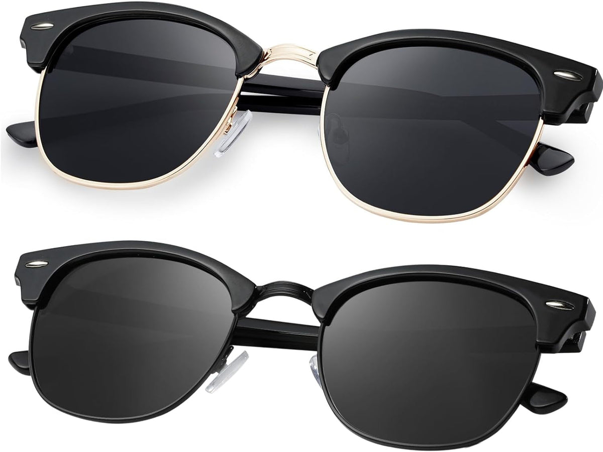 Sunglasses Men and Womens, Polarized Sunglasses for men with UV Blocking Semi-Rimless Frame for Driving & Hiking