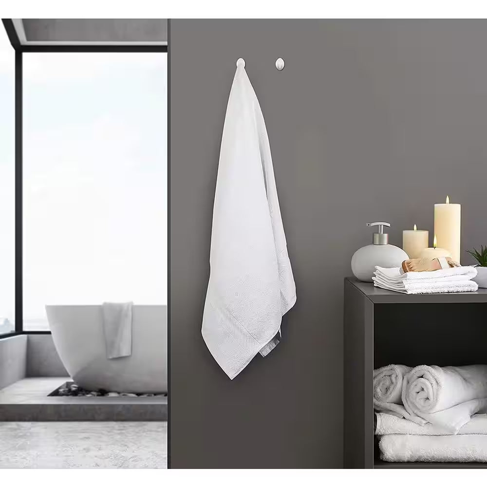 6-Piece White Highly Absorbent Cotton Quick Drying Bath Towel Set