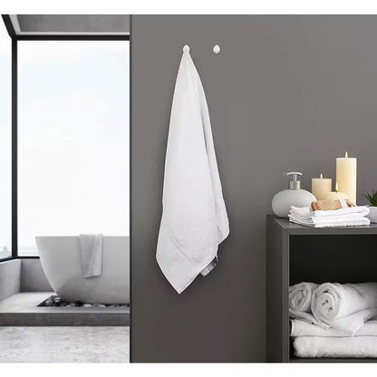 6-Piece White Highly Absorbent Cotton Quick Drying Bath Towel Set