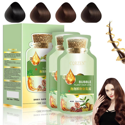 Bubble Plant Hair Dye,New Botanical Bubble Hair Dye Hair Dye Shampoo for Women Men 20Ml 10Packs/Box(Coffee Color)