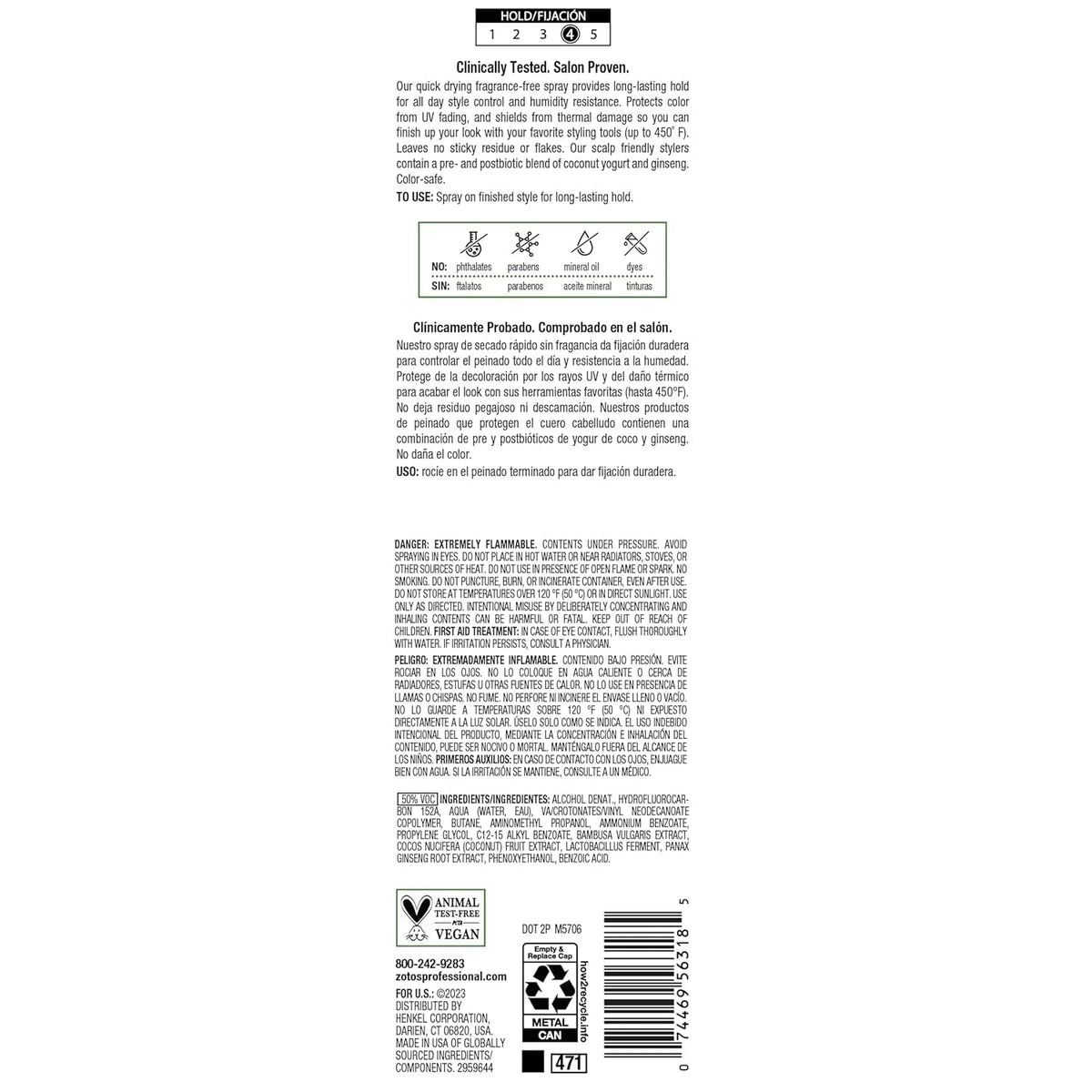 Biotera Styling Fragrance-Free Firm Hold Hair Spray | UV & Heat Protection | 50 VOC | Vegan & Animal Test Free | Paraben & Sulfate Free | Color-Safe | 9 Fl Oz
