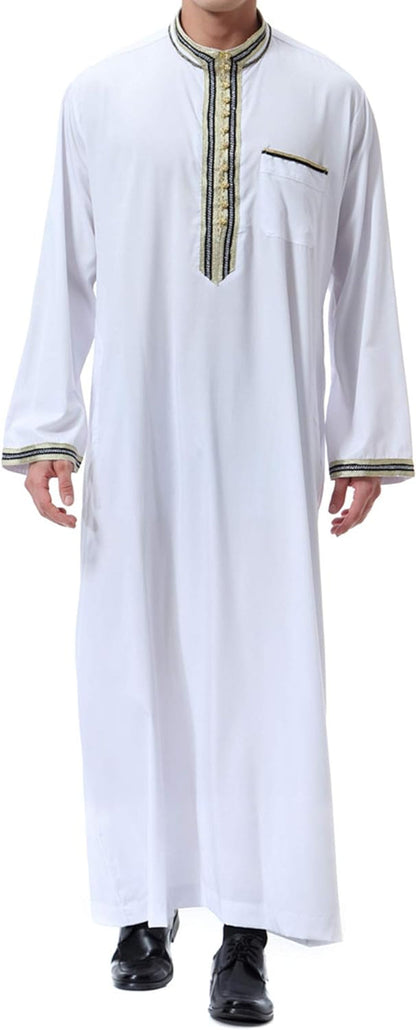 Islamic Mens Clothing Kaftan Maxi-Muslim Male Shirt Long Sleeve Abaya Dubai Cotton…