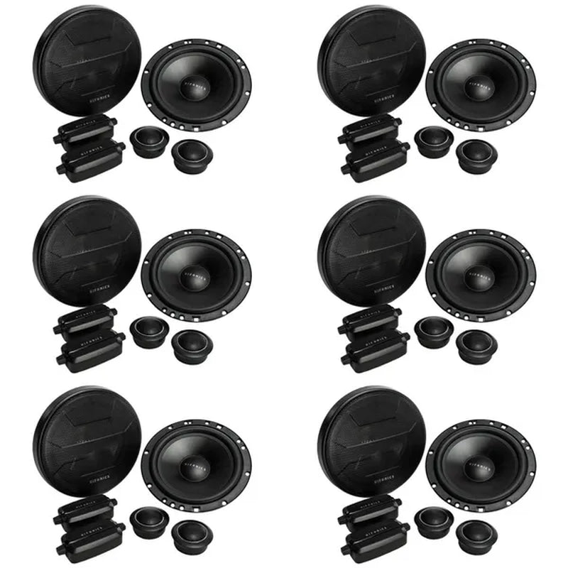 Hifonics ZS65C Zeus 6.5" 2 Way Car Audio 400W Component Speaker Systems (6 Pack)