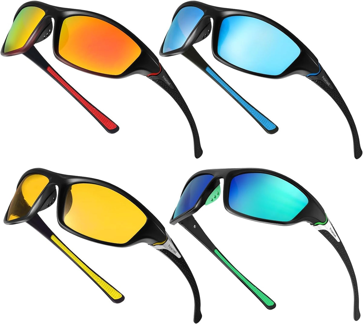 4 Pairs Men Polarized Sunglasses with UV Protection Driving Glasses Sports for Sport Outdoor Activities