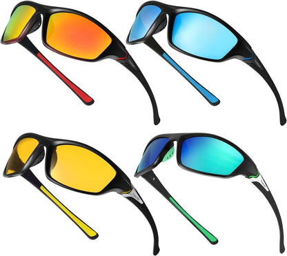 4 Pairs Men Polarized Sunglasses with UV Protection Driving Glasses Sports for Sport Outdoor Activities