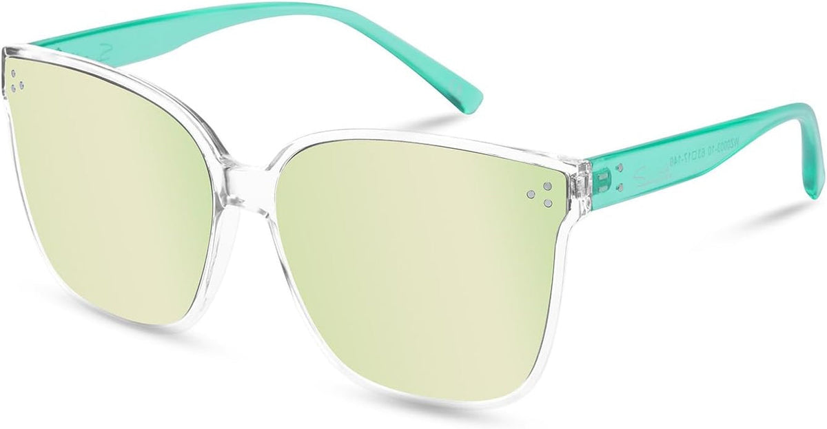 Sunglasses Womens, Oversized Pink Sunglasses for Women with Trendy Mirrored Lens UV400 Blocking