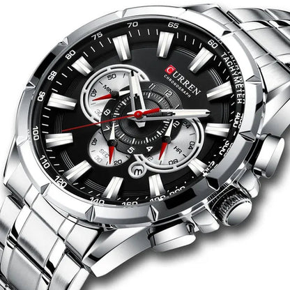 CURREN 8363 Watches For Men Luxury Chronograph Calendar Day Quartz Full Steel Men's Wristwatch