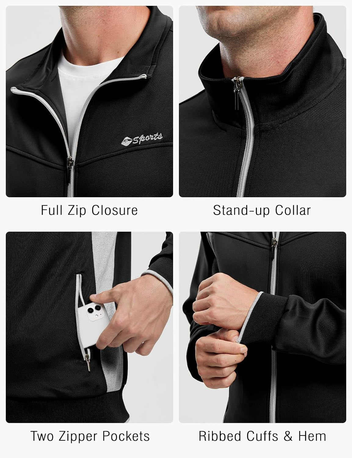 Men'S Tracksuit Sweatsuits 2 Piece Set Athletic Jogging Gym Activewear Sweat Track Suits Sets