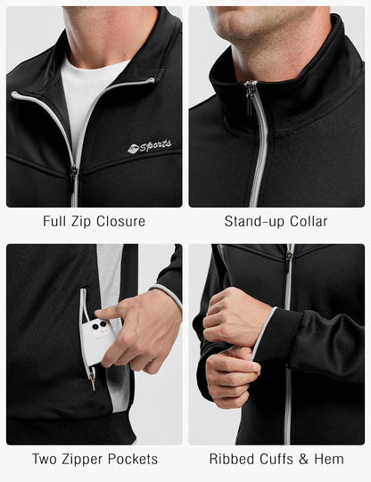 Men'S Tracksuit Sweatsuits 2 Piece Set Athletic Jogging Gym Activewear Sweat Track Suits Sets