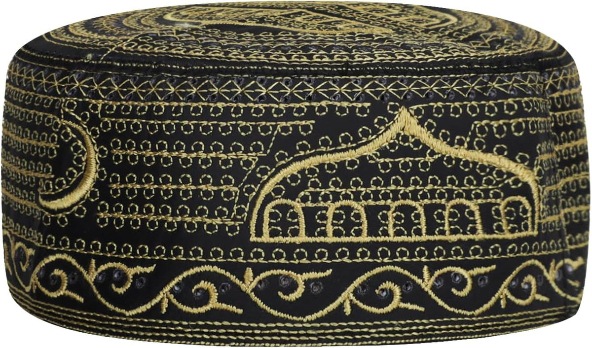Islamic Men Prayer Kufi Hat Muslim Arabian Embroidered Skull Cap Arab Indian Religious Praying Cap Ramadan Eid Gift