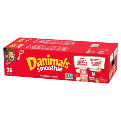 Dannon Danimals Smoothies Strawberry Variety Pack, 3.1 Fl. Oz., 36 Ct.