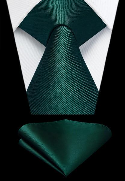 Mens Ties Solid Color Ties for Men Formal Necktie with Pocket Square Set Satin Silk Neck Tie Handkerchiefs Set