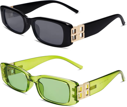 Rectangle Sunglasses for Women 90s Retro Trendy Y2K Classical Vintage Square Shades AR82037