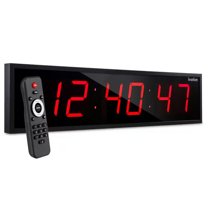 36 In. Large Digital Wall Clock, LED Digital Clock with Timer and Alarm, Red