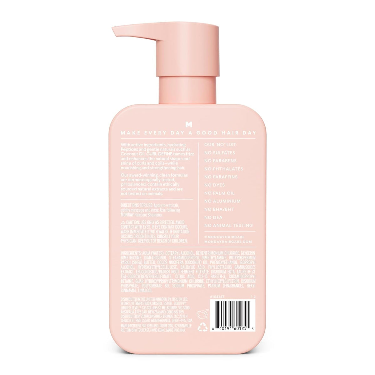 Curl Define Conditioner 12Oz, Nourishing Curls, Coconut Oil, Shea Butter, Enhancing Shine and Strengthening Hair