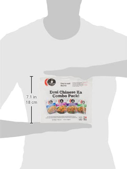 Desi Chinese Ka Combo Pack - Chowmein, Schezwan, Fried Rice, Paneer Chilli and Veg Manchurian - 120 Gram