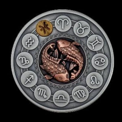 Zodiac 12 Constellation Relief Painting Commemorative Coins Replica Collectible Souvenir Gift