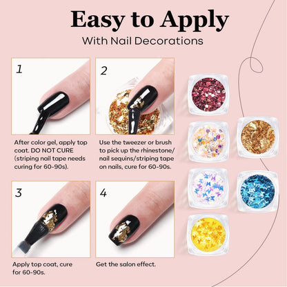 35 Pcs Gel Nail Polish Kit with U V Light 48W Nail Lamp - 12 Colors Nude Pink Gray Glitters Gel Nail Polish Set Glossy & Matte Base Top Coat Nail Art Decoration Manicure Tools Salon DIY Gift