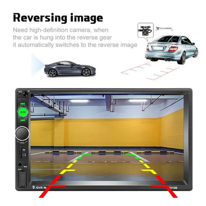 2 Din 7" HD Touch Screen Digital Display Car Multimedia Player Audio Stereo Radio Autoradio Car MP5 Player with Bluetooth USB FM Support Mirror Link Rear View Camera Connection
