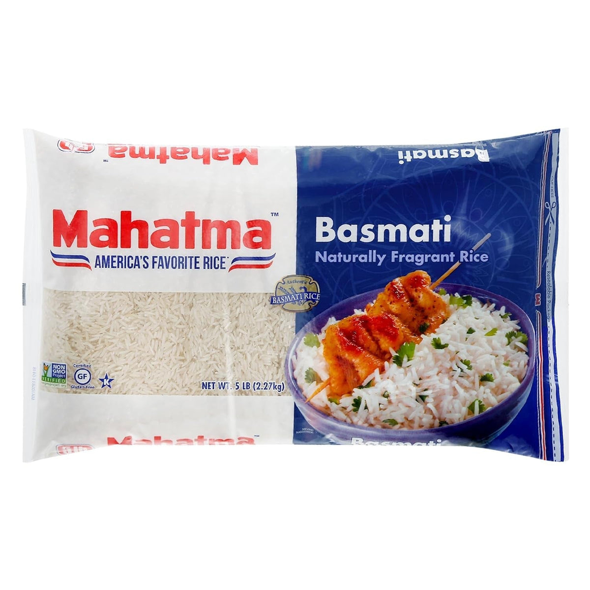 Indian Basmati Rice, 5Lb Bag of Rice, Fluffy, Floral, and Nutty-Flavored Rice, Stovetop or Microwave Rice