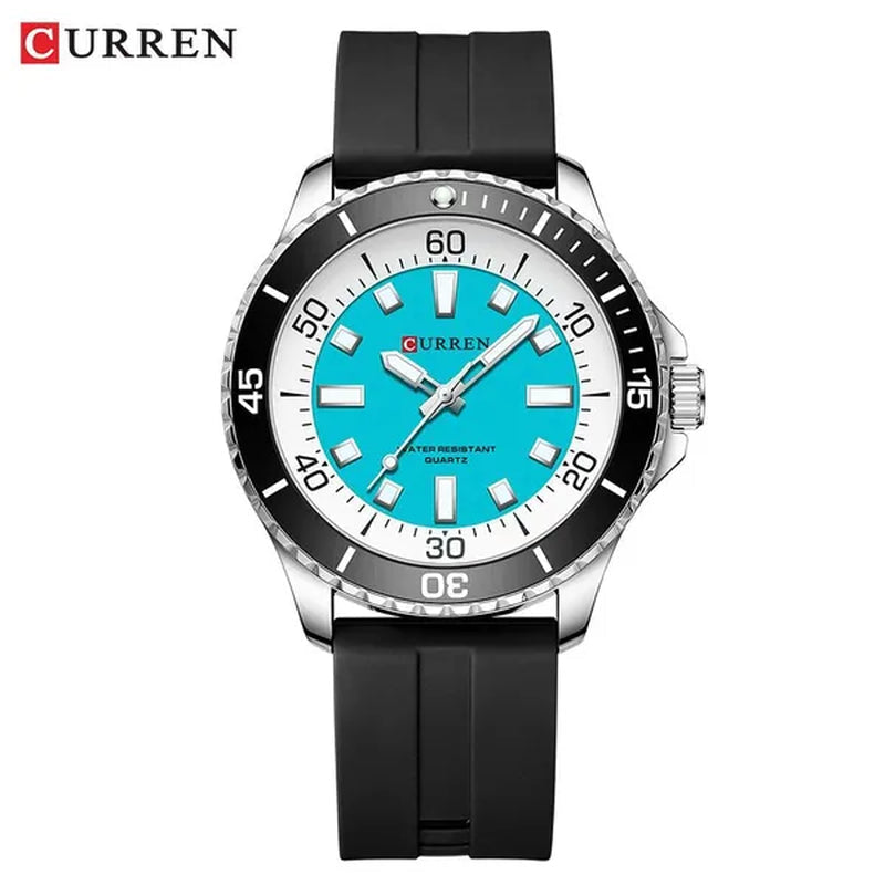 CURREN Watches For Men Luxury Silicone Strap Military Army Sports Watch Wristwatch Waterproof Luminous Male Clocks Relogio Masculino 8448