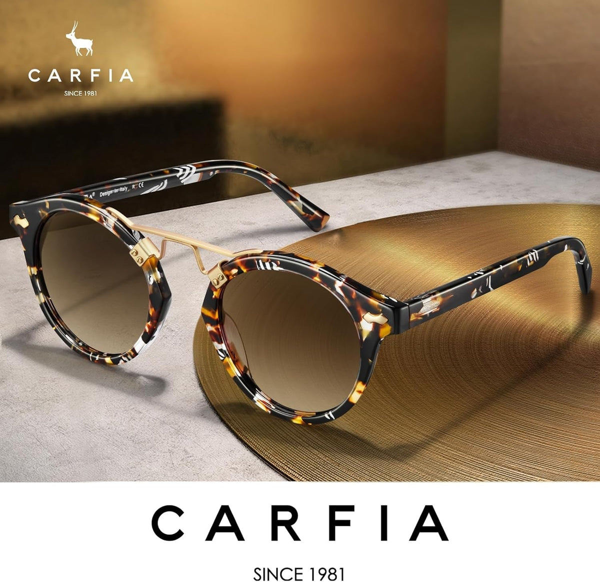 Small Acetate Polarized Sunglasses for Women UV Protection, Retro Double Bridge Eyewear Metal Brow Round Sunnies