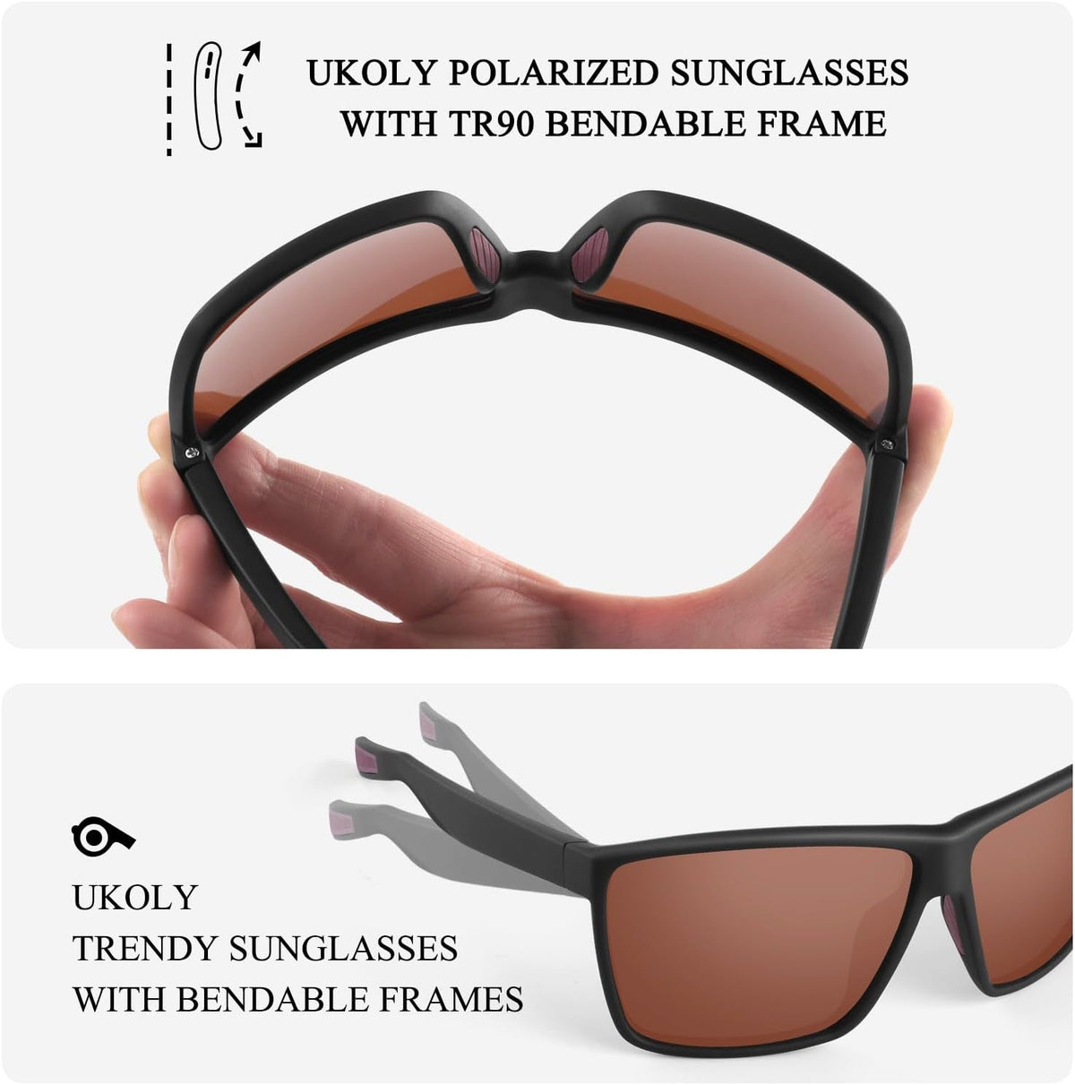 Polarized Sports Sunglasses for Men Women,Sports Sunglasses for Baseball Running Cycling TR90 Frame UV400 Protection