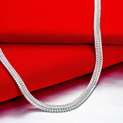 FASHION 925 Sterling Silver Men Party Jewelry Men's Foxtail Chain Necklace Bracelet Jewelry Set