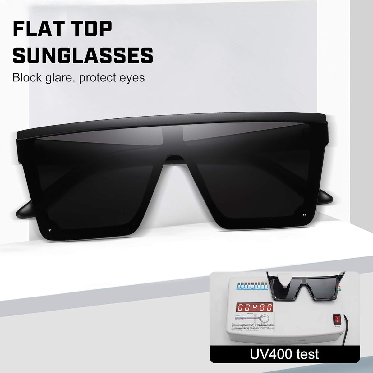 Oversized Square Sunglasses for Women Men Fashion Siamese Lens Style Flat Top Shield Shades