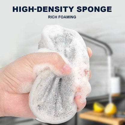 2025 New Multifuctional Wire Dishwashing Rags for Wet and Dry, round Multipurpose Double Layer Non Scratch Wire Dishcloth Cleaning Washing Cloth for Kitchen Sinks Household Supplies (3 Pack)