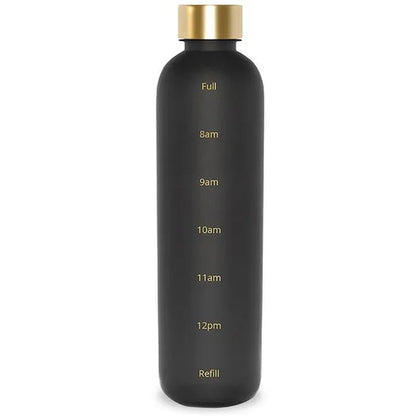 Water Bottle with Time Marker, 32oz Motivational Water Bottle, Reusable Spill-Proof Frosted Plastic Water Bottle for Gym, Sports, Travel, Fitness, School and Work