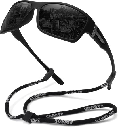 Polarized Sports Sunglasses for Men Women Unbreakable Frame Cycling Fishing Driving