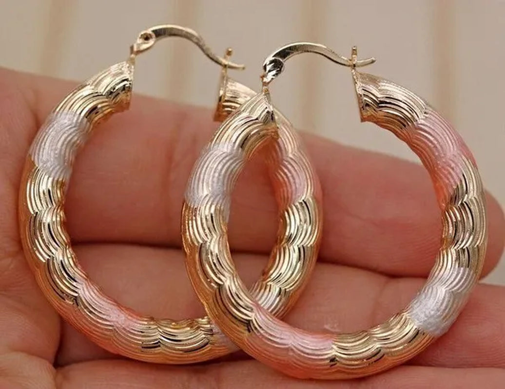 Vintage Geometric Hoop Earrings Gold Plated Earrings for Women Round Earrings Personality Spiral Stud Earrings Bride Wedding Engagement Anniversary Gift Jewelry