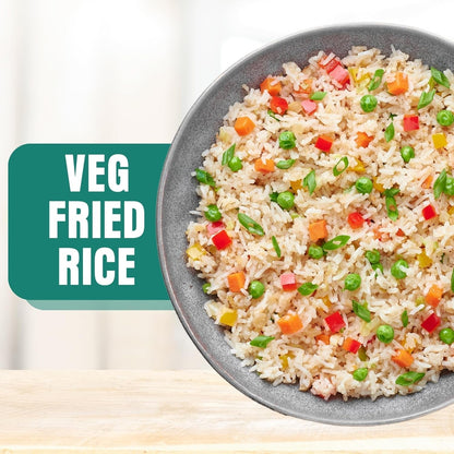 Veg Fried Rice Microwavable Rice Pack of 6, 8.8Oz Instant Rice Ready in 90 Seconds - Dinner Sides | Vegetable Rice | Ready to Eat | Prepared Foods | Side Dish | Flavored Rice