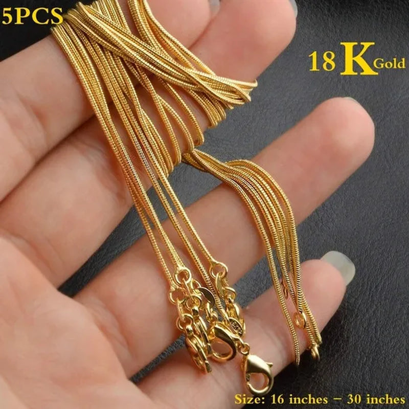 Best Ladies Chain Necklace Solid Surface Filled with 18K Gold and Italian 925 Sterling Silver Jewelry Figaro Snake Chain Necklace Fine Jewelry Length: 16-30 Inches