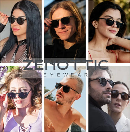 Polarized Sunglasses for Women Men: Retro Shades round | Square Frame UV Protection 2 Pack